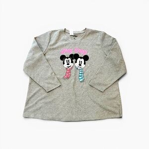 Lane Bryant Disney Mickey Minnie Stay Cozy Thermal Top Women's 26/28 Gray NWT